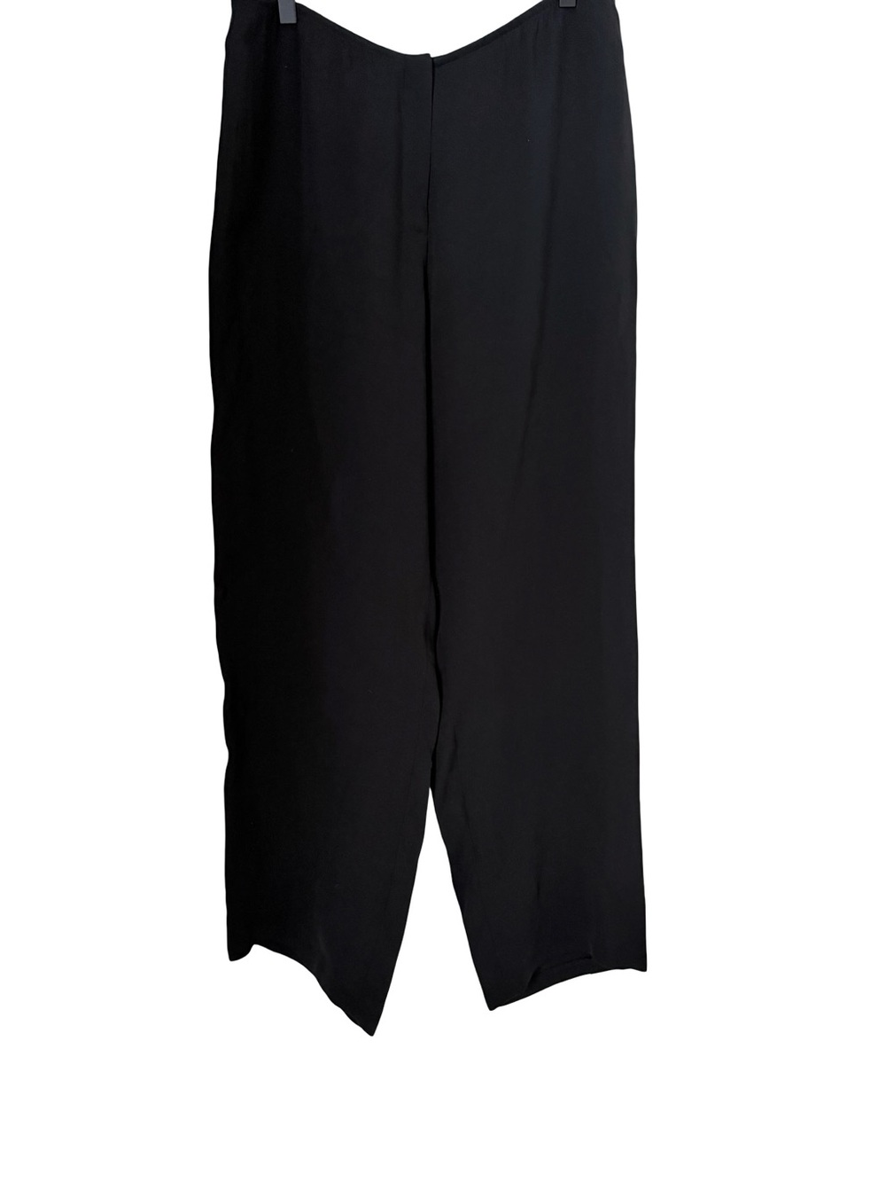 Eileen Fisher 100% Silk Wide Leg Pants Sz L Black